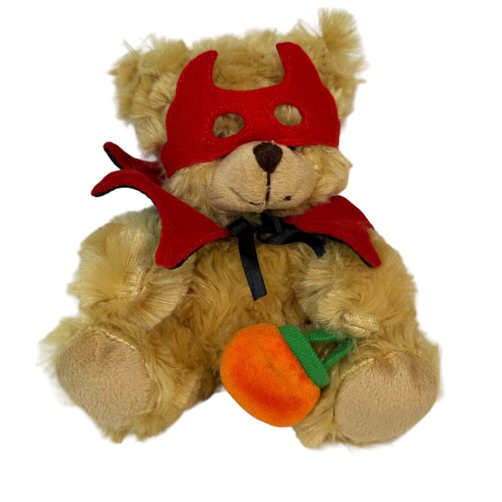 Teddy Bear w/ Red Devil Costume & Pumpkin Pail 6" Plush Stuffed Animal Plushland